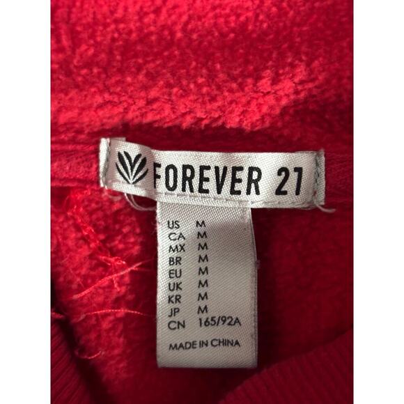 Forever 21 Red Checkered Sleeve Crop Top MEDIUM Womens Juniors Emo - Picture 3 of 9